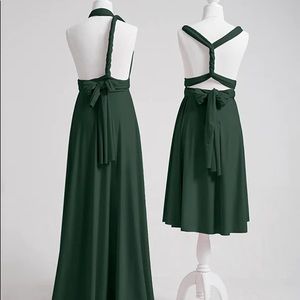Dark green multi-way bridesmaid dress size 2